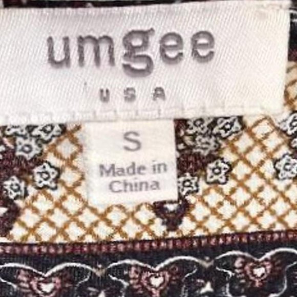 UMGEE Boho Mix Print Tunic‎ Dress, size Small Black Red Multicolor - Picture 3 of 5